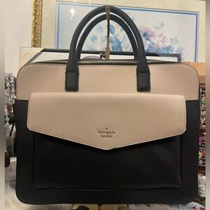 💜Kate Spade Black and Cream Handbag with Detachable Crossbody Strap